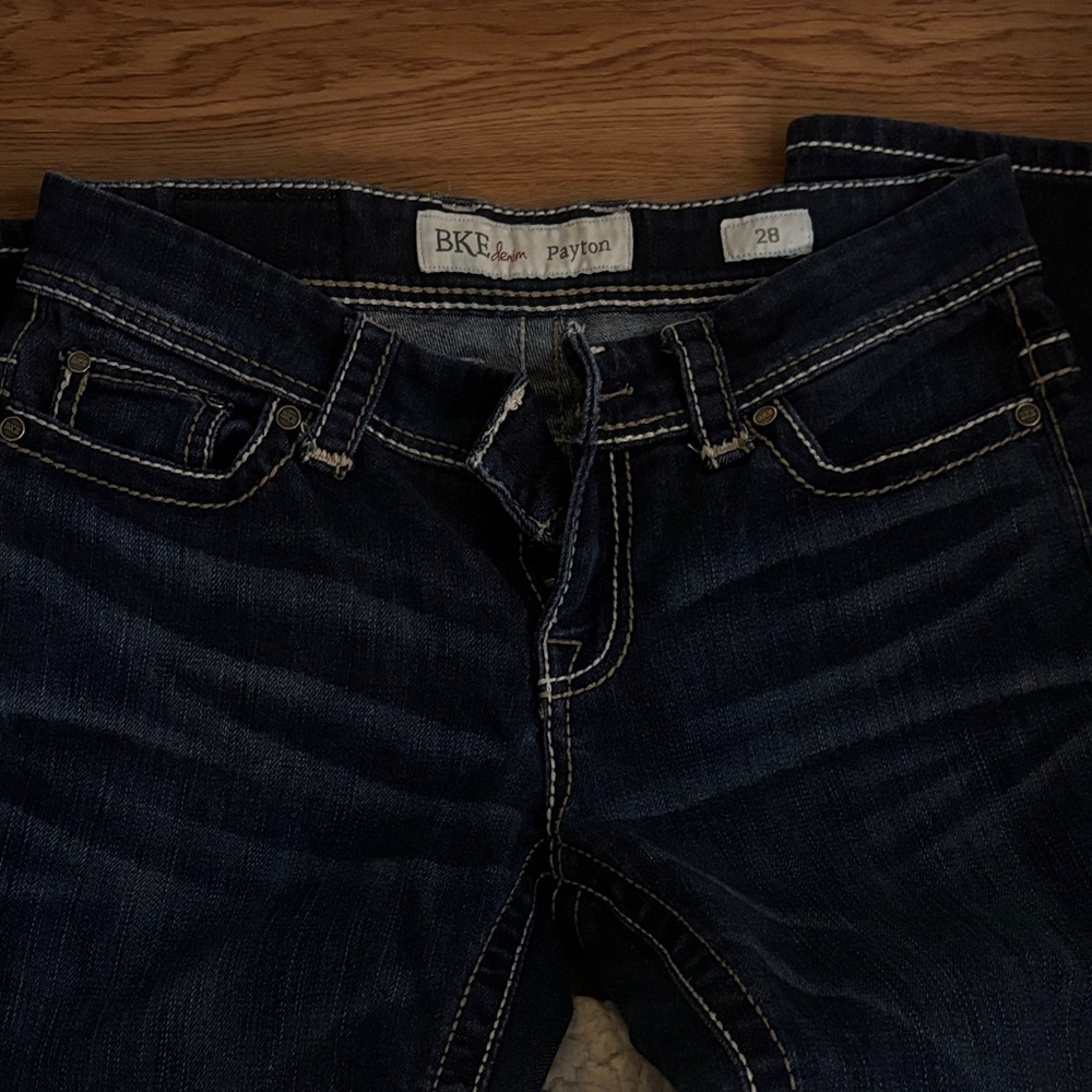 BKE Payton Jeans in Deep Indigo with Contrast Stitching
